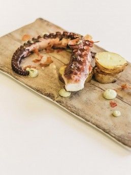 Pulpo con mojo de cilantro