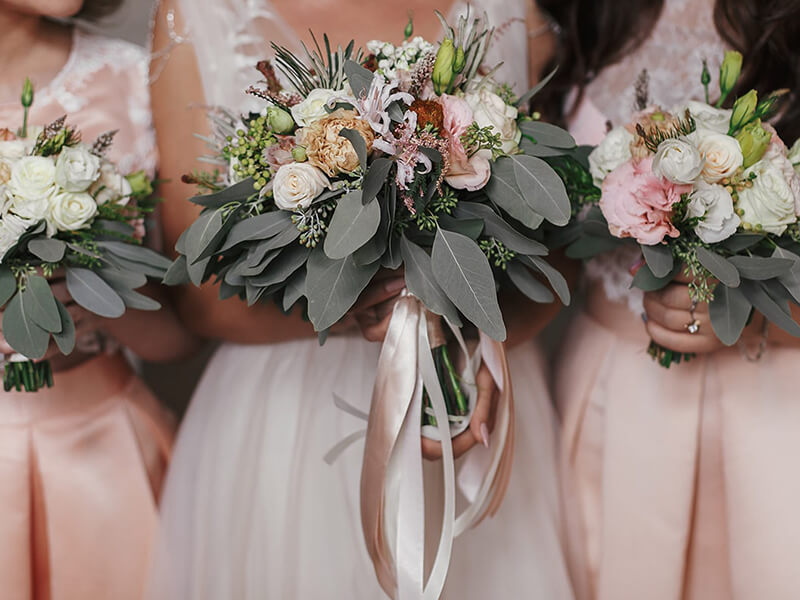 ramos damas de honor en boda villa laureana